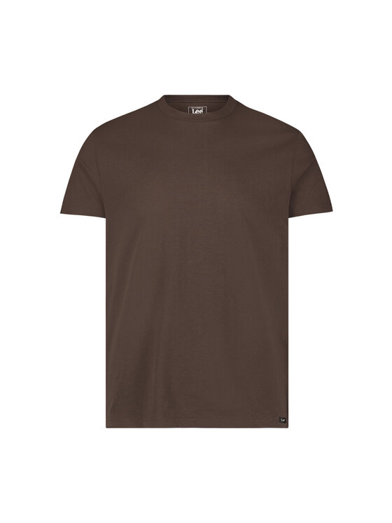 Lee Lee T-Shirt TWIN PACK CREW Brązowy Regular Fit