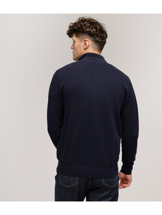 Lee Cooper Lee Cooper Sweter RABI COTTON Granatowy Regular Fit