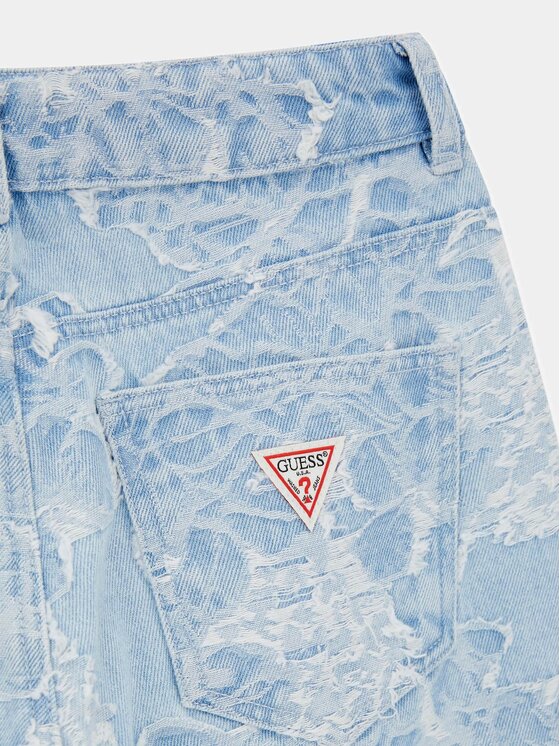 Guess Kids Guess Kids Kalhoty z materiálu 182419 Modrá Regular Fit