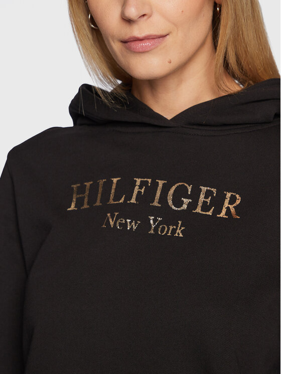 Tommy Hilfiger Tommy Hilfiger Bluza Foil WW0WW37181 Czarny Regular Fit