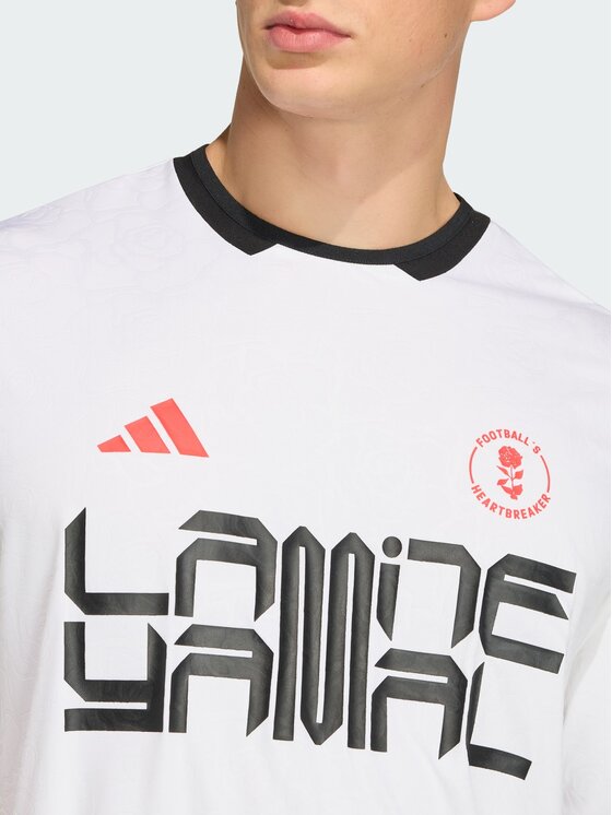 adidas adidas Koszulka techniczna Lamine Yamal Training Tee Biały Loose Fit