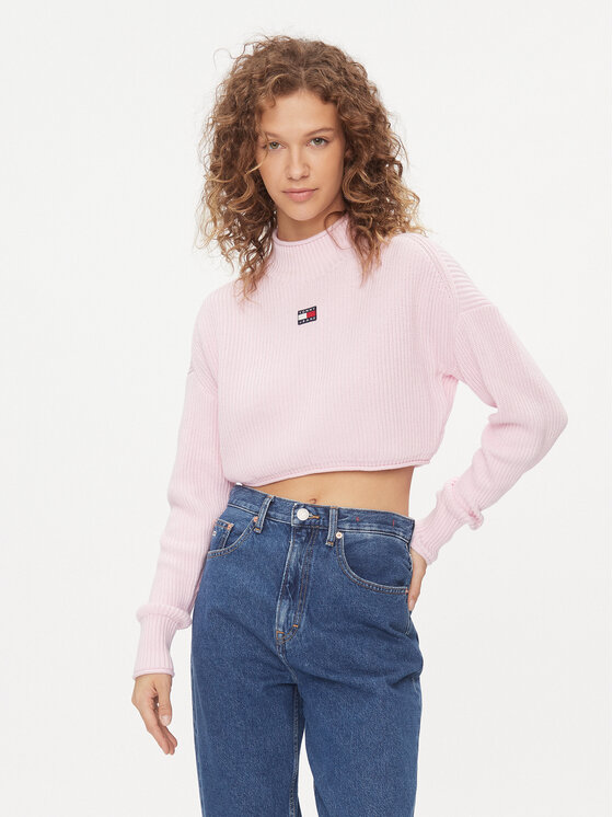 Tommy Jeans Tommy Jeans Džemper Badge DW0DW16519 Ružičasta Regular Fit