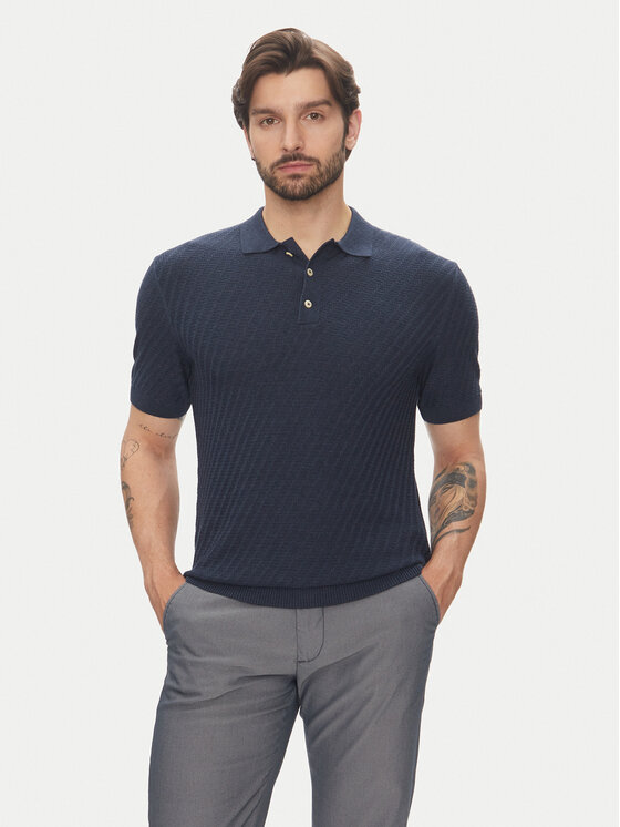 Pierre Cardin Pierre Cardin Polo C5 51314.5094 Granatowy Slim Fit