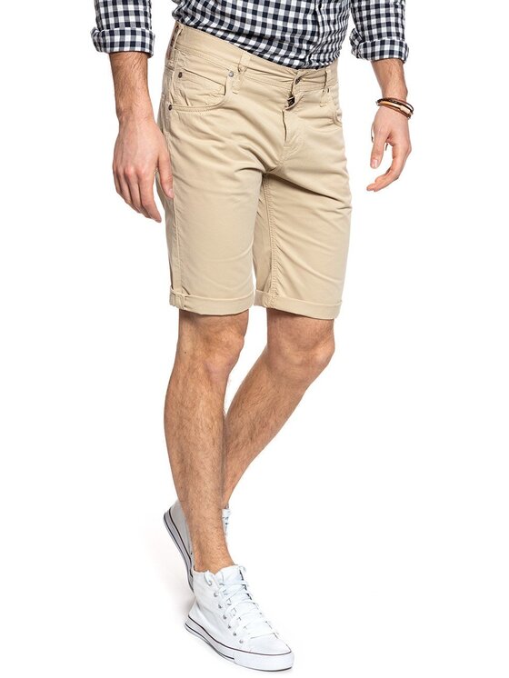 Mustang Mustang Pantaloncini di jeans CHICAGO SHORT Beige Slim Fit