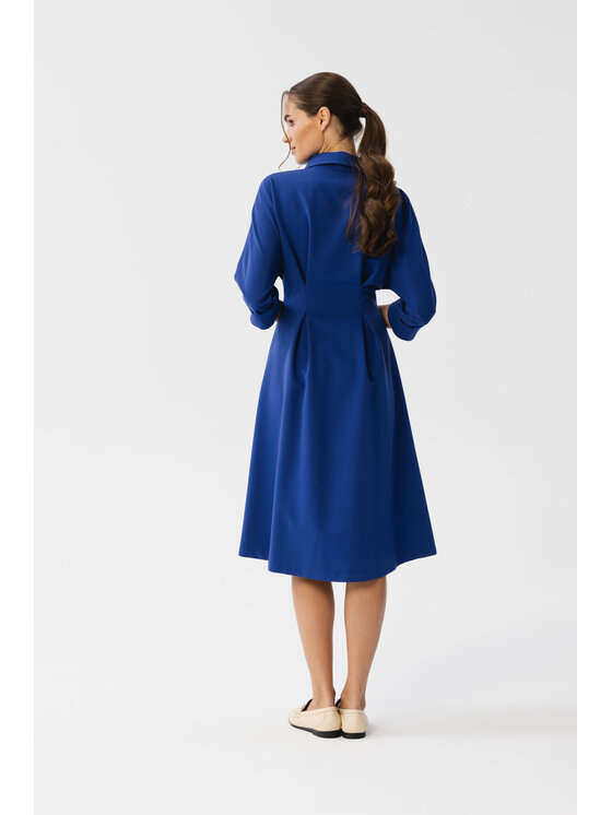 Stylove Stylove Košeľové šaty S351 Modrá Modern Fit