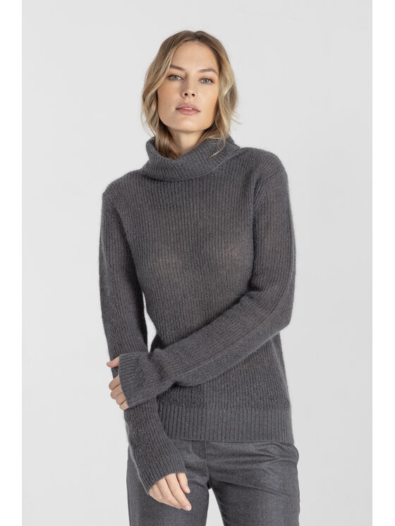 Deni Cler Milano Deni Cler Milano Sweter T-DC-S481-E5-95-88-1 Szary Regular Fit