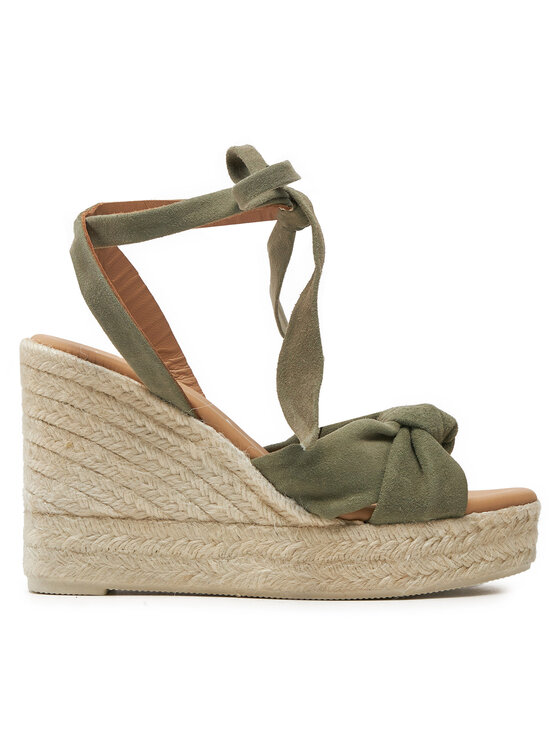 Manebi Espadrilky Hamptons Wedge Espadrilles With Knot W 0.1 WS Zelená