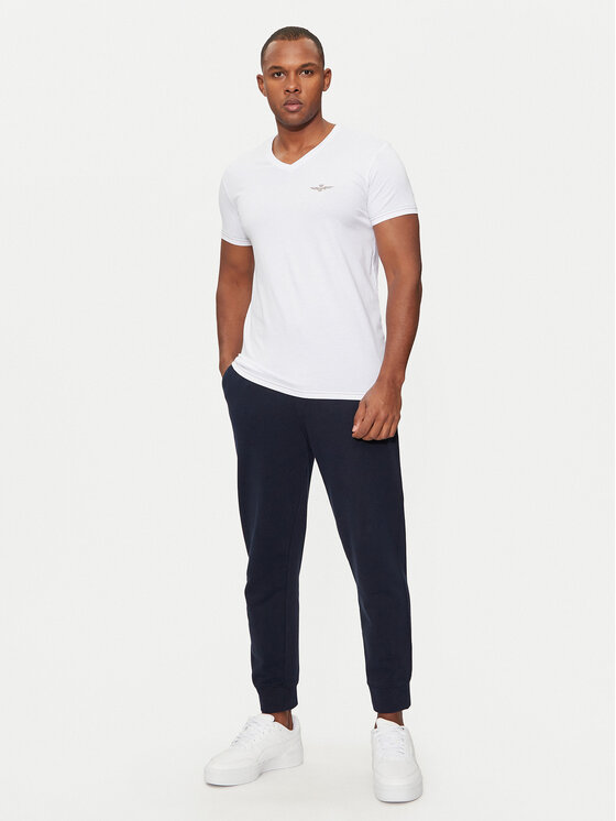 Aeronautica Militare Aeronautica Militare Marškinėliai AM1UTI004 Balta Slim Fit