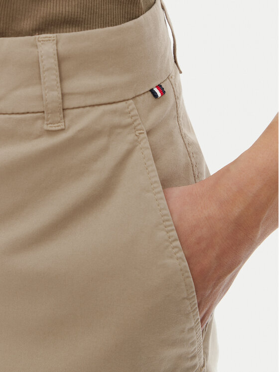 Tommy Hilfiger Tommy Hilfiger Pantalon scurți din material WW0WW42457 Bej Regular Fit