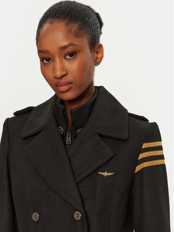 Aeronautica Militare Aeronautica Militare Демісезонний плащ 242AB2965DCT3403 Чорний Regular Fit