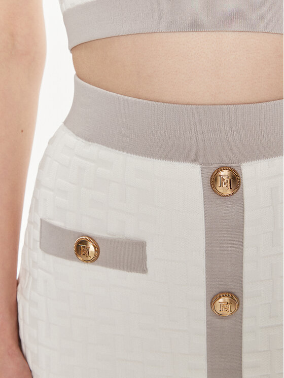 Elisabetta Franchi Elisabetta Franchi Mini sukňa GK-98B-42E2-004477 Biela Slim Fit