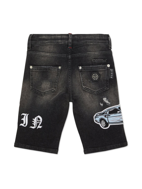 PHILIPP PLEIN PHILIPP PLEIN Pantaloncini di jeans 28125 Grigio Basic Fit