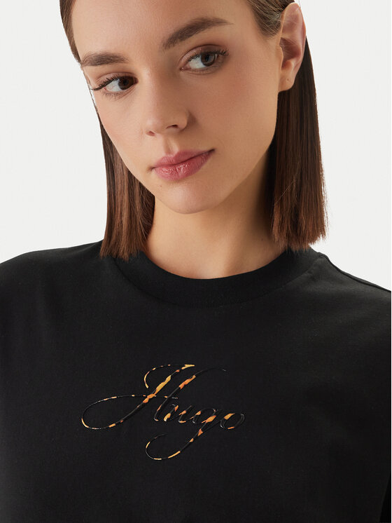 HUGO HUGO T-Shirt Vintage 50560566 Czarny Regular Fit