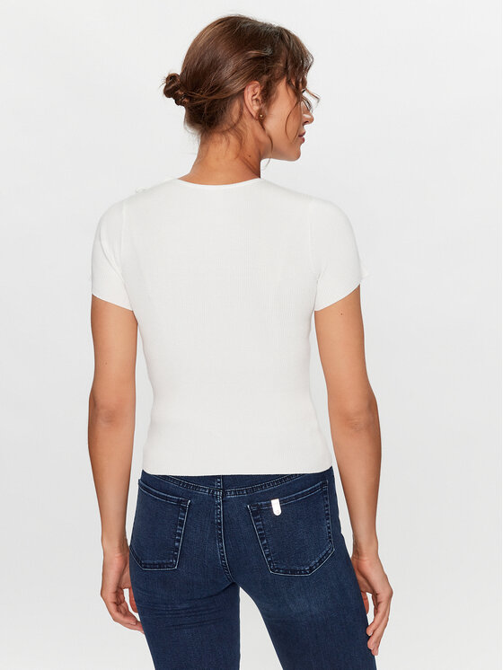 Liu Jo Liu Jo T-krekls CF3204 MS99E Balts Slim Fit