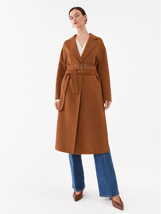 TWINSET TWINSET Wollmantel 232TP2013 Braun Regular Fit