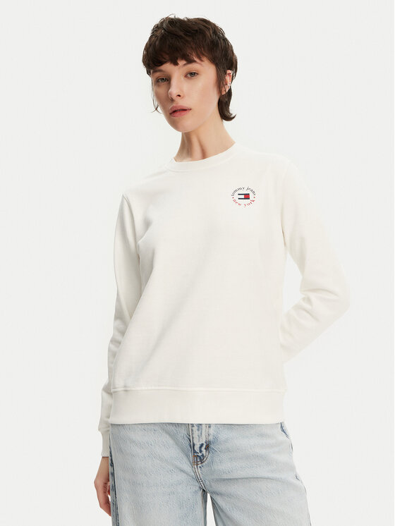 Tommy Jeans Tommy Jeans Bluză Essential DW0DW20639 Alb Regular Fit