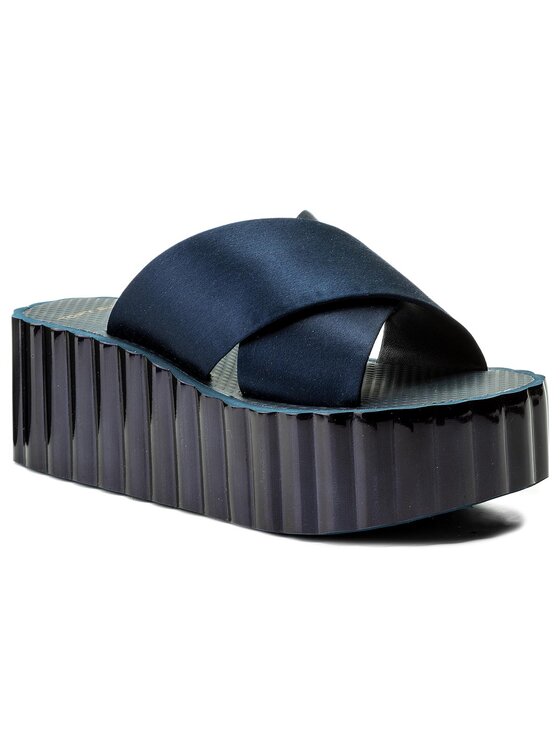 Tory Burch Tory Burch Шльопанці Scallop Wedge Flip Flop 39754 синій