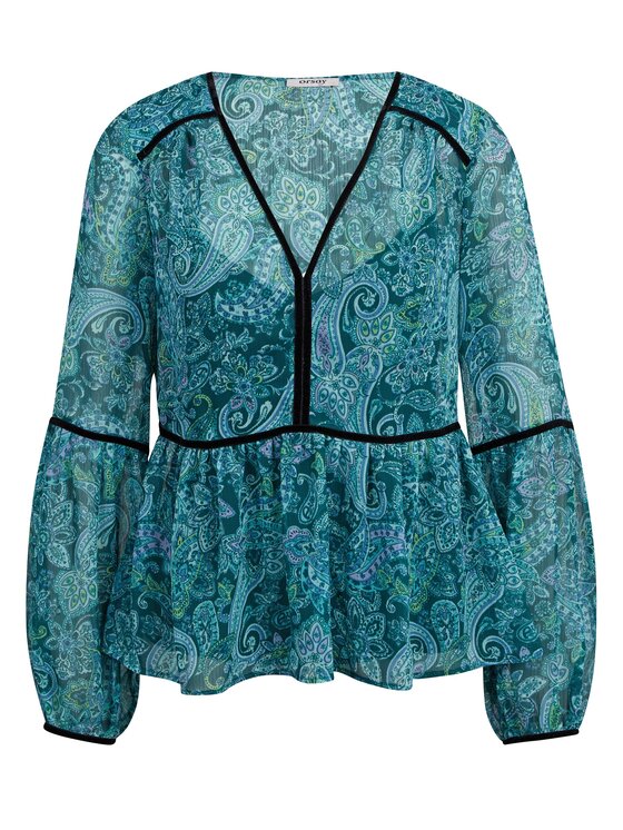 Orsay Orsay Bluzka 650265855000__36 Turkusowy Regular Fit