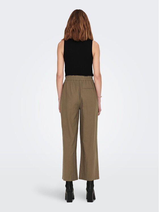 ONLY ONLY Spodnie materiałowe Tokyo 15259590 Brązowy Straight Fit