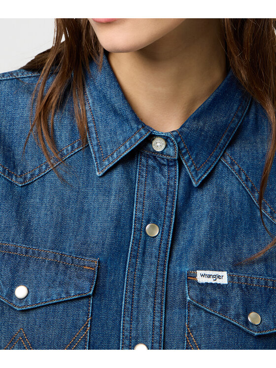 Wrangler Wrangler Koszula jeansowa 112370827 Granatowy Regular Fit