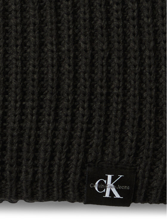 Calvin Klein Jeans Calvin Klein Jeans Zestaw Szalik i Czapka Monogram Rib Scarf Beanie Set IU0IU00638 Czarny
