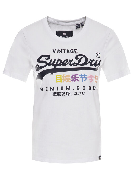 Superdry Superdry Marškinėliai Premium Goods Puff G10306AU Balta Regular Fit