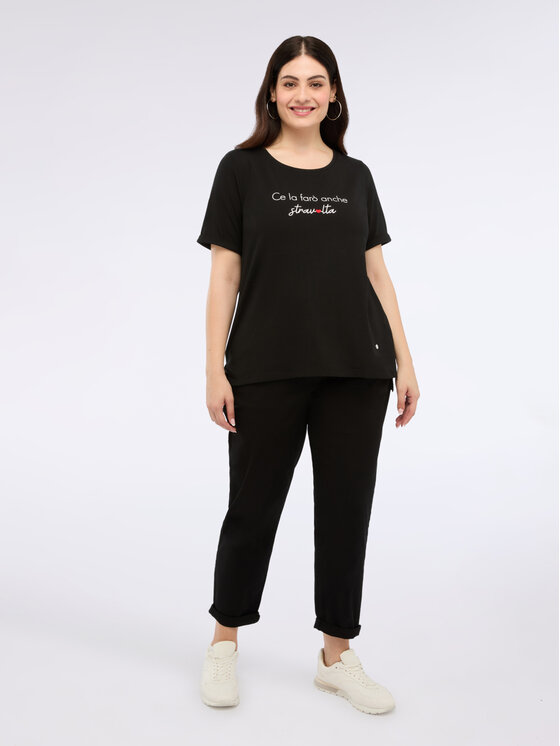 Fiorella Rubino Fiorella Rubino Spodnie materiałowe P725T004982N033 Czarny Regular Fit