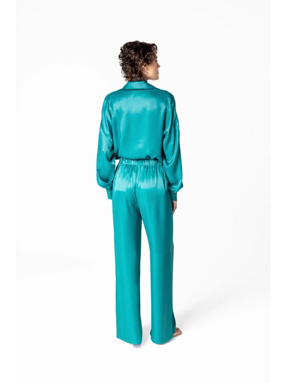LE POSSÉ LE POSSÉ Pantaloni di tessuto SS Verde scuro Regular Fit