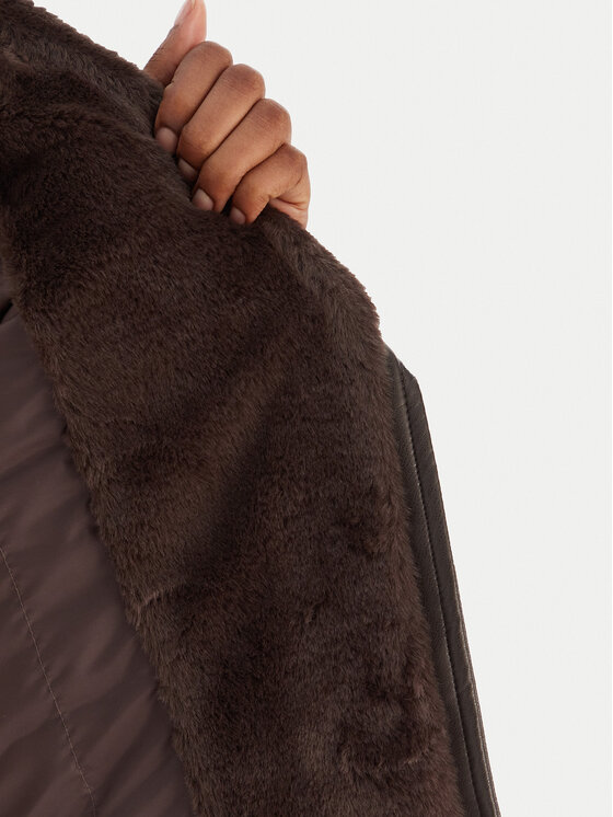 Vero Moda Vero Moda Kurtka z imitacji skóry Hailey 10250405 Brązowy Regular Fit