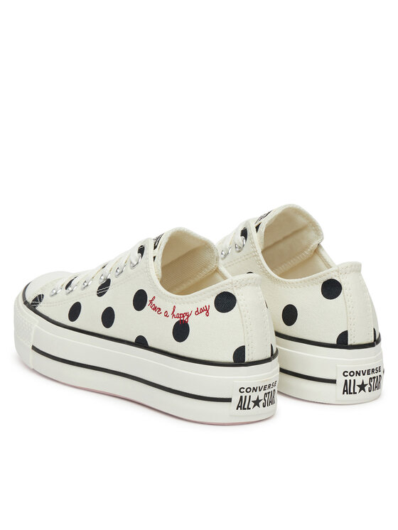 Converse Converse Plátěnky Chuck Taylor All Star Lift Platform Polka Dots A10689C Béžová