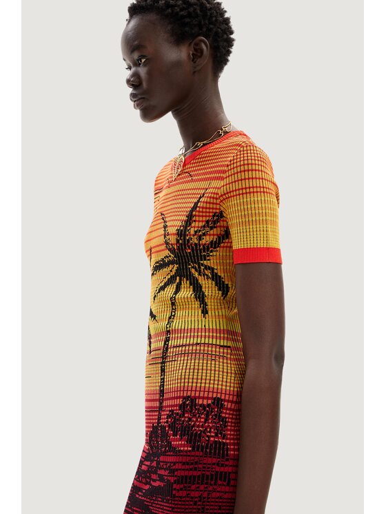 Desigual Desigual Sukienka dzianinowa BIPALMERI Kolorowy To Fit