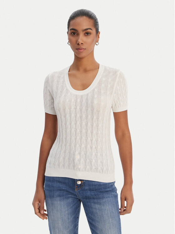 Fracomina Fracomina Džemper FR26ST7031K547R9 Écru Regular Fit