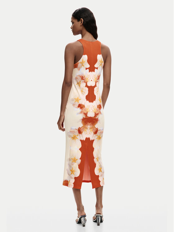 Desigual Desigual Rochie de zi Jasmine 26SWVK37 Portocaliu Slim Fit