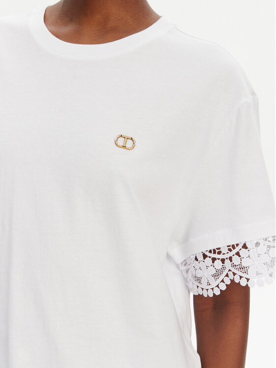TWINSET TWINSET T-Shirt 251TT2410 Bílá Relaxed Fit