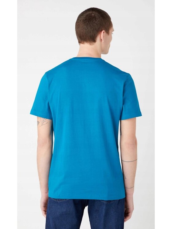 Wrangler Wrangler T-Shirt Graphic Logo Tee Niebieski Regular Fit
