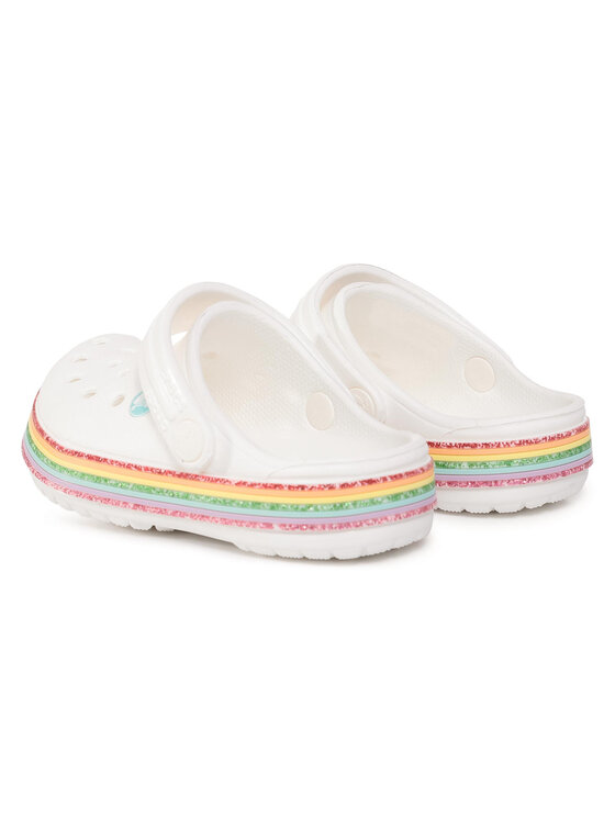 Crocs Pantoletten Crocband Rainbow Glitter Clg K 206151 WeiB Modivo