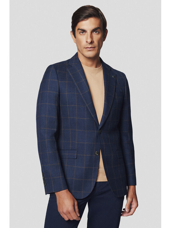 Lancerto Lancerto Marynarka Modesto MA073224000008 Granatowy Slim Fit