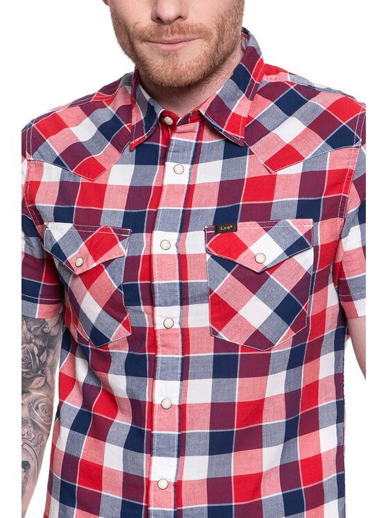 Lee Lee Koszula SS WESTERN Biały Slim Fit