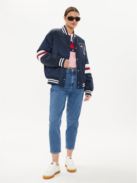 Tommy Jeans Tommy Jeans Bomberjacke Letterman DW0DW18306 Dunkelblau Relaxed Fit