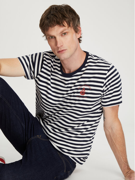 Cross Jeans Cross Jeans T-Shirt 16073-001 Granatowy Reglan Fit