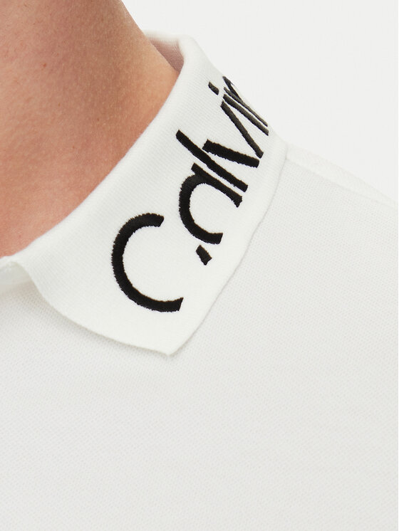 Calvin Klein Calvin Klein Тениска с яка и копчета K10K114474 Бял Regular Fit