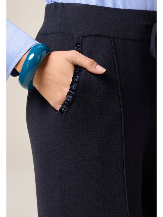 Oltre Oltre Pantaloni di tessuto P665J002342N034 Blu Baggy Fit