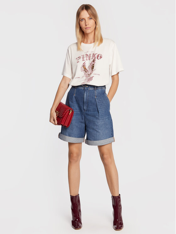 PINKO Pinko Džínsové šortky Bubolare 1J112S Y1E6 Modrá Relaxed Fit