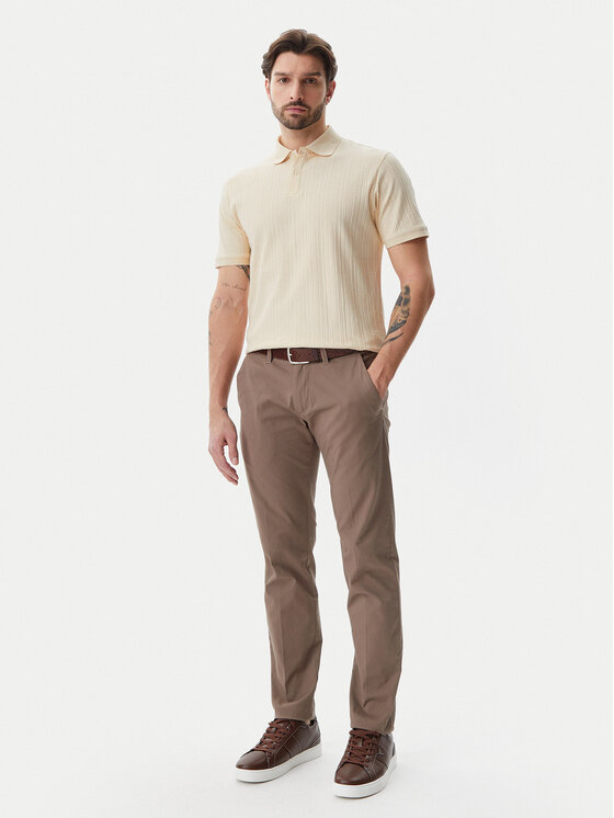 Selected Homme Selected Homme Тениска с яка и копчета 16094575 Бежов Regular Fit