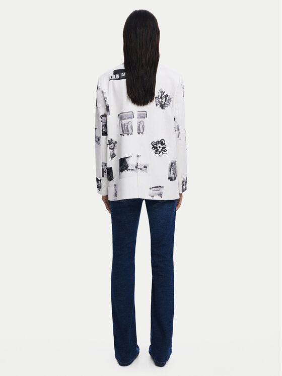 Desigual Desigual Σακάκι 25SWEW15 Λευκό Regular Fit