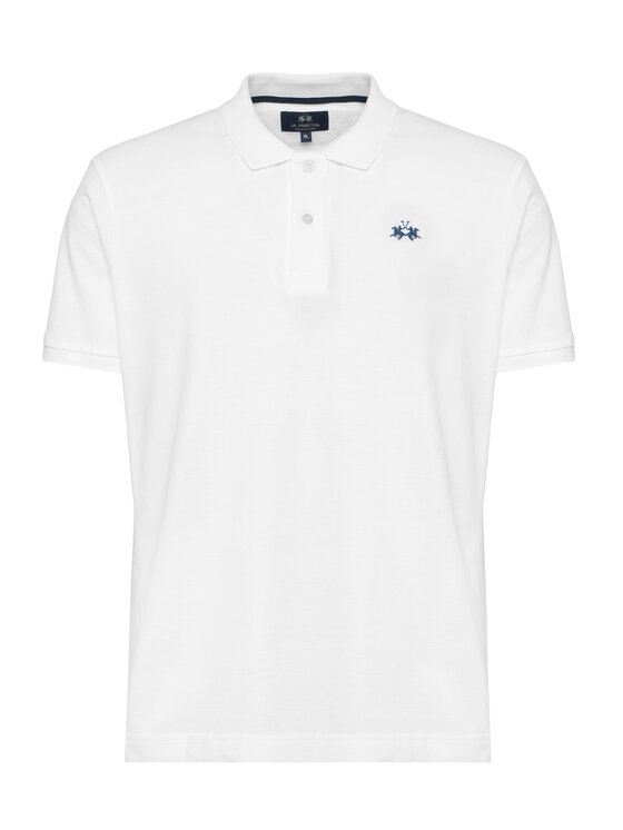 La Martina Tricou polo BPMP01 PK031 Alb Regular Fit