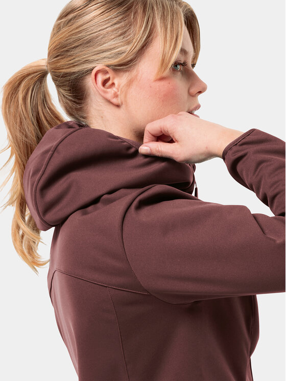 Jack Wolfskin Jack Wolfskin Softshell jaka Windhain Hoody 1307481 Bordo Regular Fit