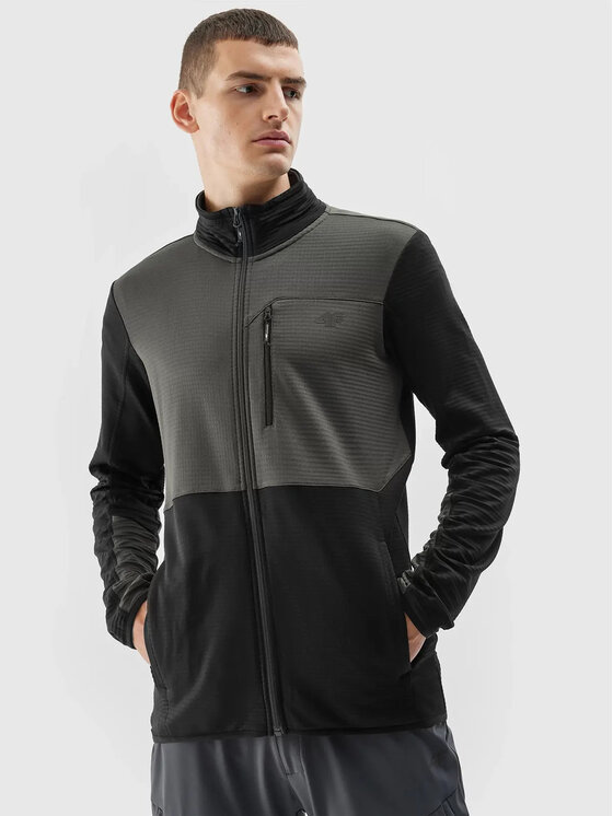 4F 4F Bluza 4FAW23TFLEM118-22S Szary Regular Fit