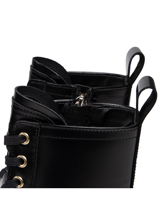 Tommy Hilfiger Tommy Hilfiger Ορειβατικά παπούτσια Polished Leather Lace Up Boot FW0FW06008 Μαύρο