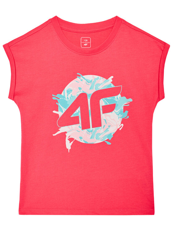4F 4F T-shirt HJL21-JTSD012 Ružičasta Regular Fit